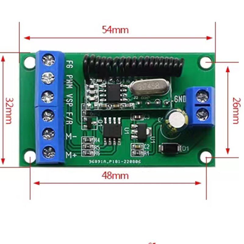 VSP_PWM直流电无刷马达急停煞车无极调速正反转遥控开关控制板