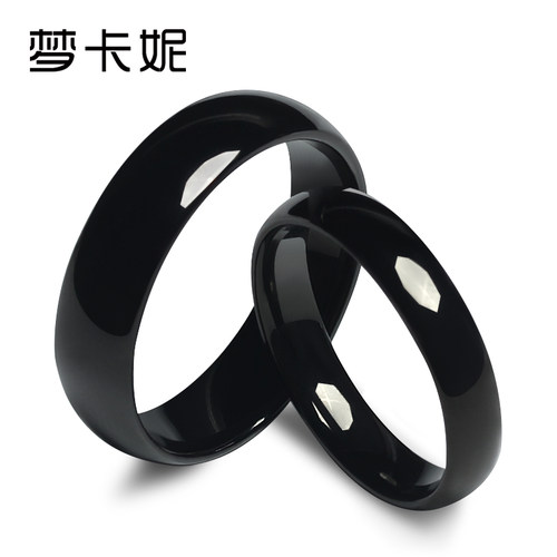 MOKANI轻奢潮牌黑色情侣钨金戒指