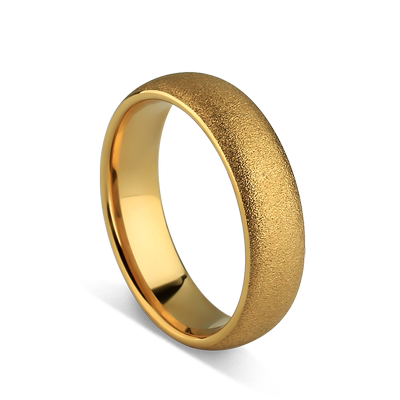 MOKANI潮牌金色磨砂钨金戒指