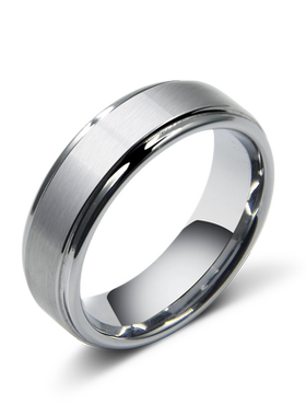 梦卡妮潮酷简约钨金可刻字戒指