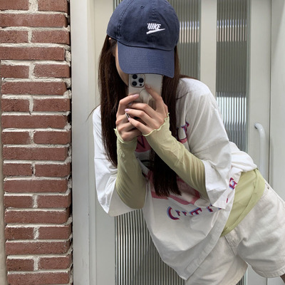 防晒冰丝糖果色超薄百搭打底衫