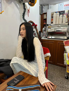 2023冬款 小众韩系风叠穿百搭超弹力蕾丝连衣裙