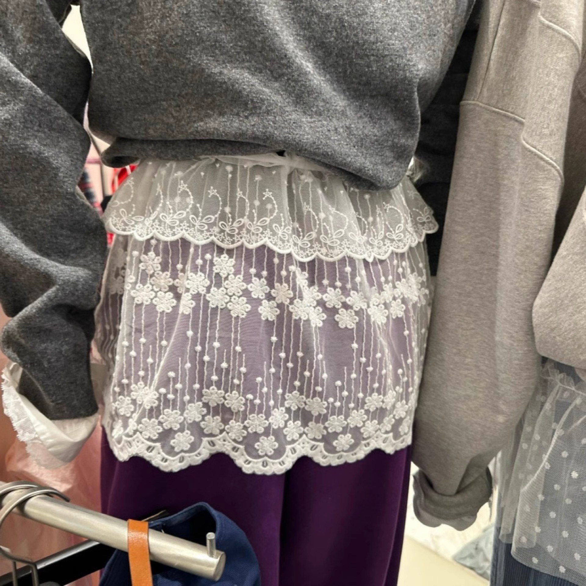 春季新款时尚混搭精美蕾丝花边系带围裙