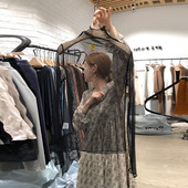 高领洋气网纱蕾丝衫 现 叠穿小心机打底衫 新款 上衣 秋季