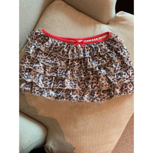美式复古豹纹多层花边半身裙女新款辣妹低腰显瘦蛋糕裙短裙潮