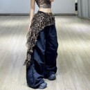 自制爵士舞屁帘荷叶小众飘带腰搭kpop臀巾叠穿腰带辣妹豹纹腰巾