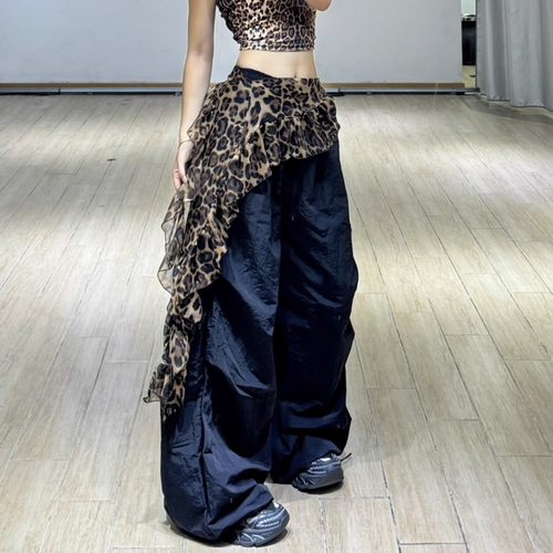 臀巾叠穿腰带辣妹豹纹腰巾裙