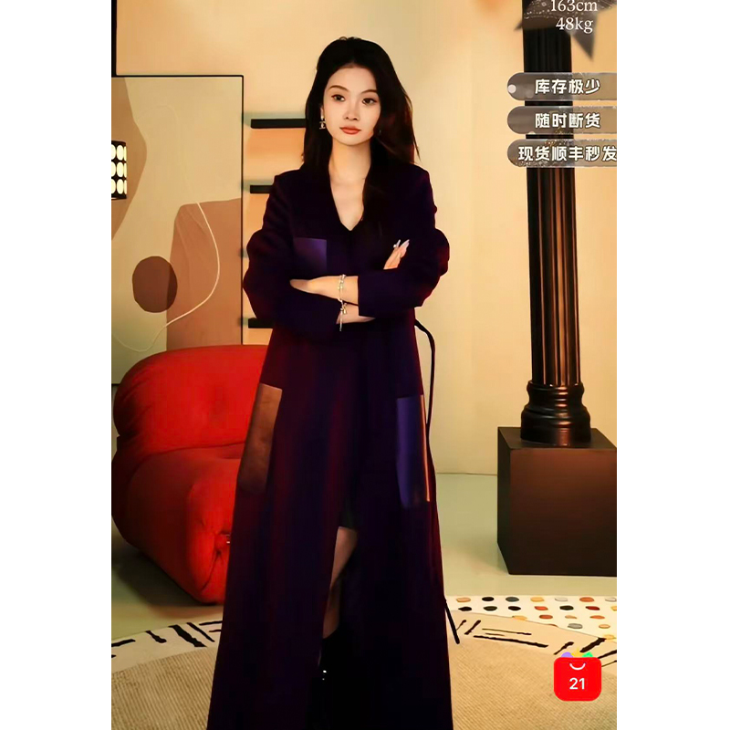 【侯允儿限定】女装时尚设计师款毛呢外套FGWCA10001-1