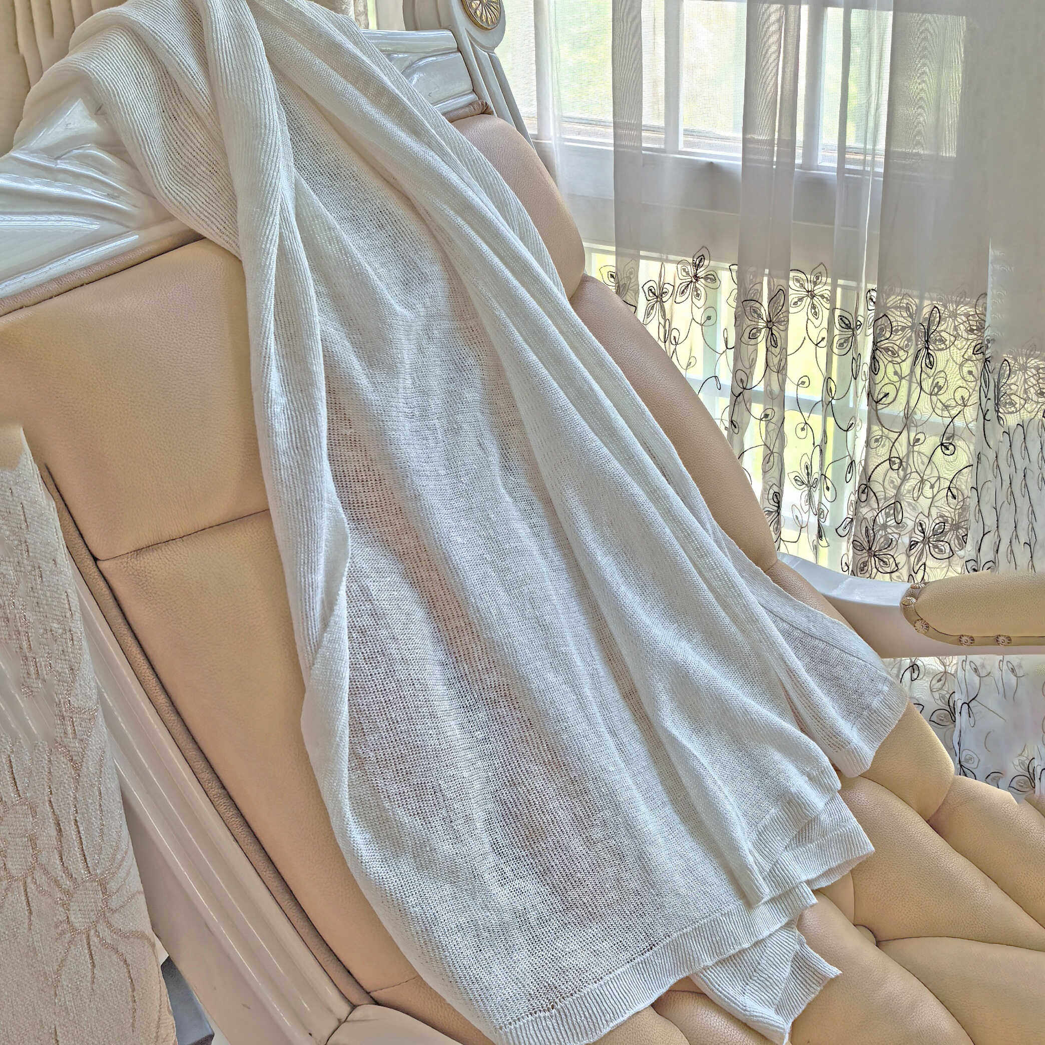 onrays|纯汉麻大麻针织空调房保暖透气防晒大披肩围巾抗静电