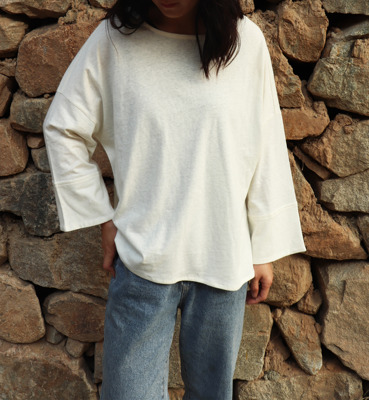 宽长袖宽松薄汉麻新疆棉