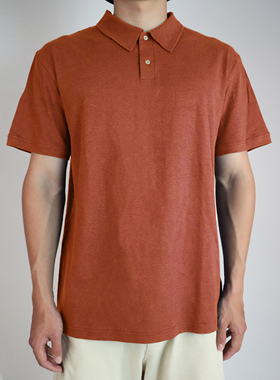 onrays||汉麻棉简约透气吸汗不沾身中性商务纯色短袖T恤Polo衫