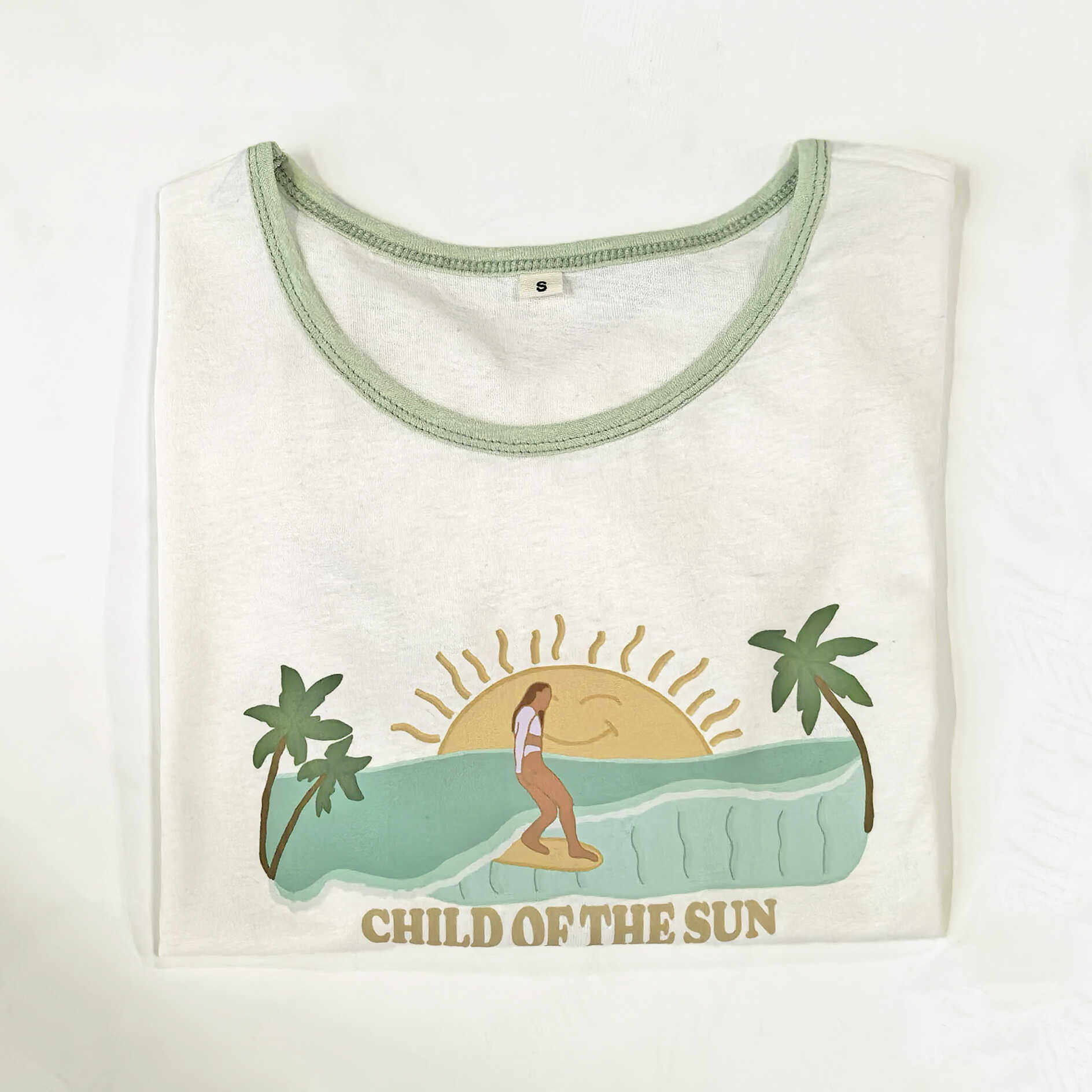 onrays|汉麻棉圆领沙滩风印花半袖上衣休闲减龄修身薄款短袖T恤衫,女装/女士精品,T恤,淘宝优惠券,粉丝福利购,淘宝优惠卷