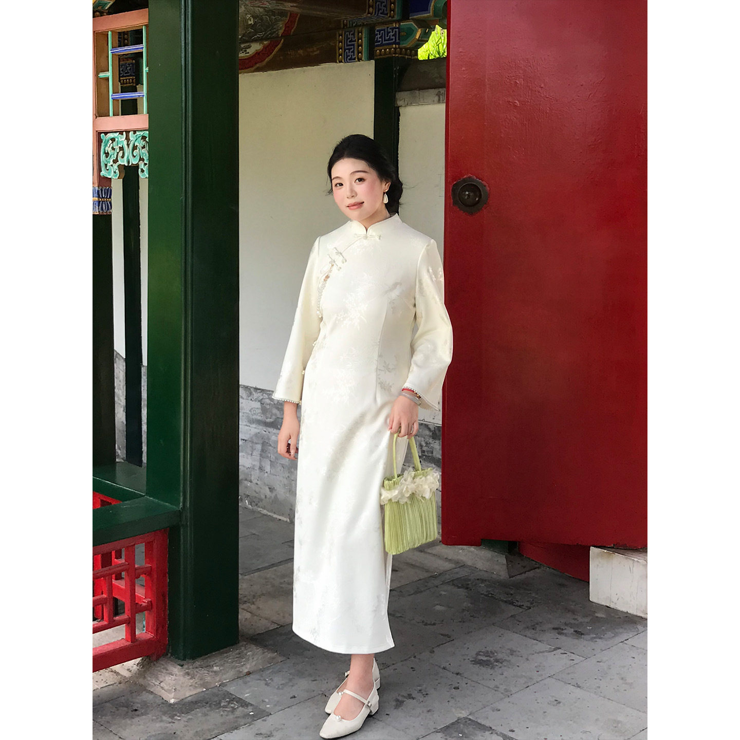国风新中式印花裙2026女秋季新款高端气质修身显瘦大码旗袍