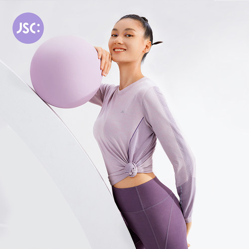 瑜伽JSC无缝高弹瑜伽运动t恤
