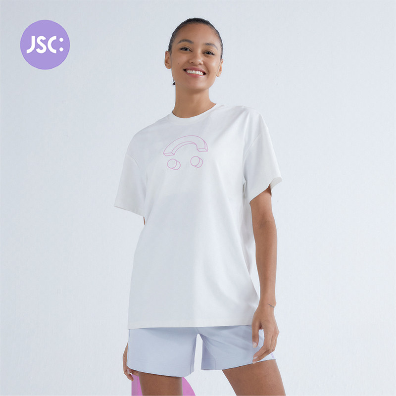 JSC男女同款笑脸印花T恤图片