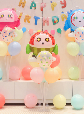 蛋仔派对主题桌飘宝宝男孩女孩儿童生日周岁气球背景装饰布置用品