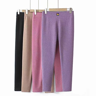 修身 女士保暖裤 新款 加绒加厚高腰保暖棉裤 秋冬保暖裤