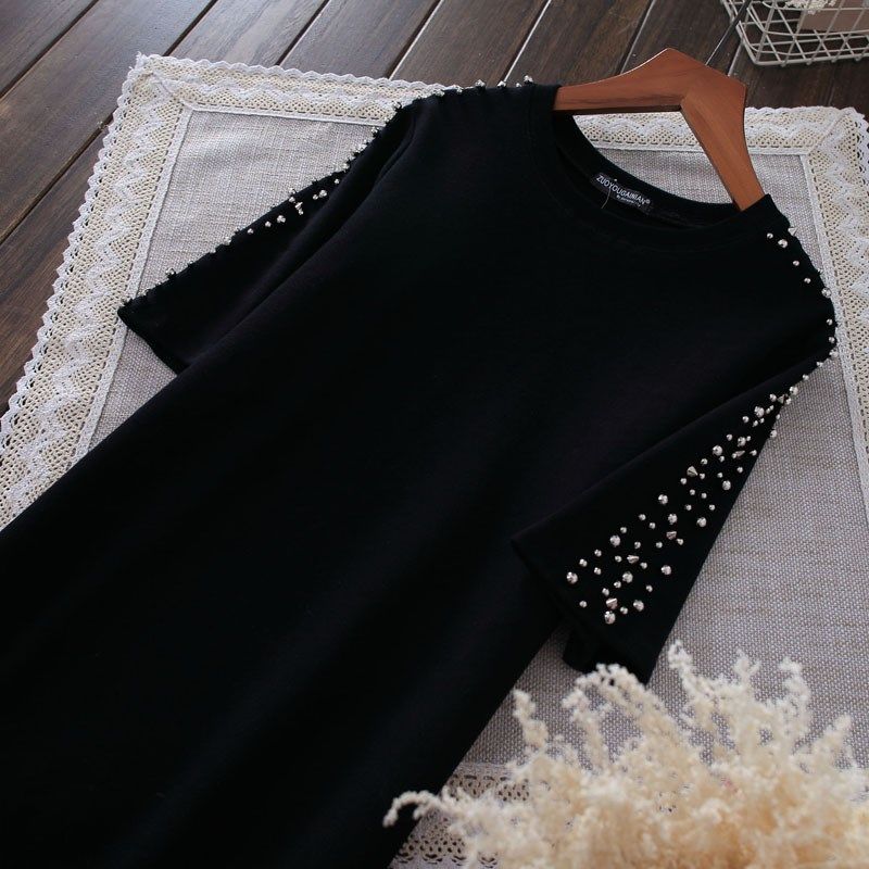 2019春夏新款中長款半袖修身顯瘦t恤女純棉韓版柳丁短袖連衣裙潮在類目 女裝/女士精品, T恤中 - 來自Buy2taobao.com提供專業的淘寶代購服務