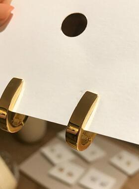 韩国东大门冷淡风高级感耳圈耳饰女复古气质个性百搭U型耳扣耳环