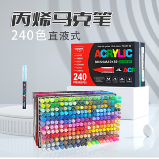 广纳8101直液式软头丙烯马克笔不透色可叠色diy涂鸦专业美术画笔