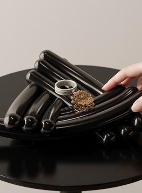 创意蝴蝶结树脂收纳托盘摆件