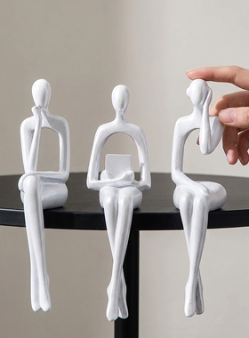 创意人物造型白色树脂装饰摆件
