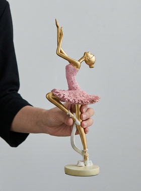 欧式粉色芭蕾舞者电镀树脂摆件