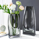 玻璃花瓶设计感摆件客厅插花水培创意简约酒店样板间装 饰品 新中式