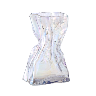 网红折纸花瓶艺术品玻璃透明水养鲜花插花摆件客厅小众ins风简约