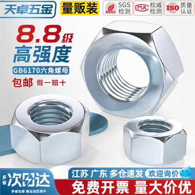 【全网热销】8.8级镀锌六角螺母