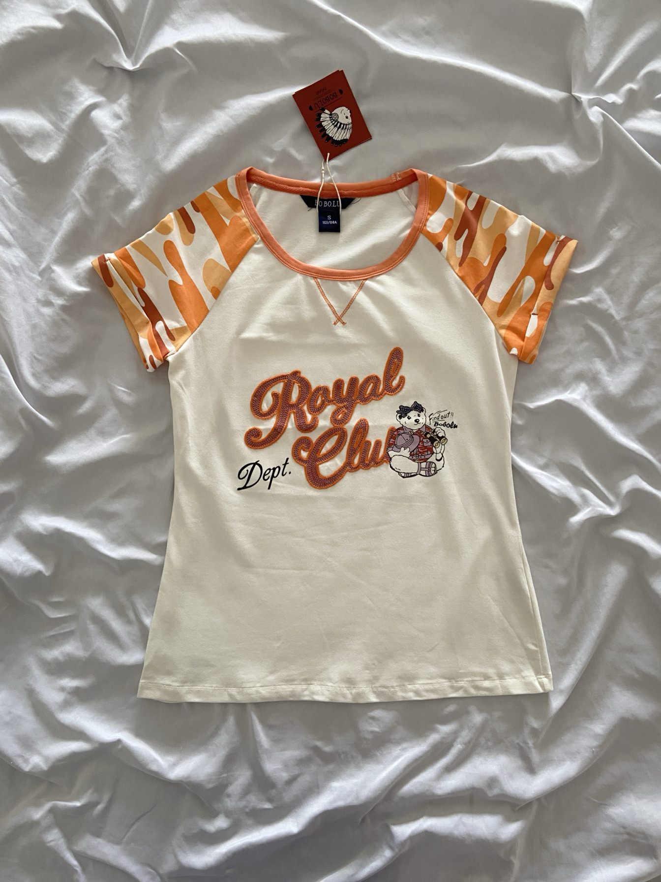 Scoop Up This Camo Bear Sequin Tee! Summer Steal! - Main product image from Taobao