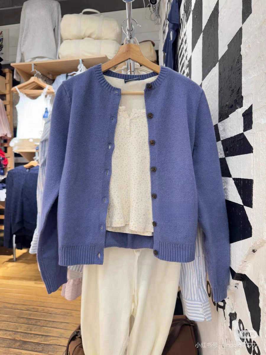 BrandyGirl新款单排扣圆领bm毛衣开衫外套休闲显瘦针织衫上衣女潮