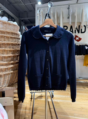 BrandyGirl美式复古娃娃领bm针织衫女显瘦开衫毛衣修身外套上衣潮