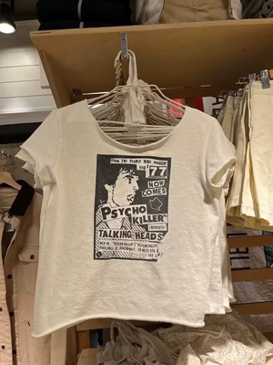 美式复古漫画印花卷边T恤bm短袖
