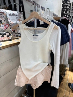 BrandyGirl新款美式复古马海毛bm吊带背心女修身显瘦内搭外穿上衣