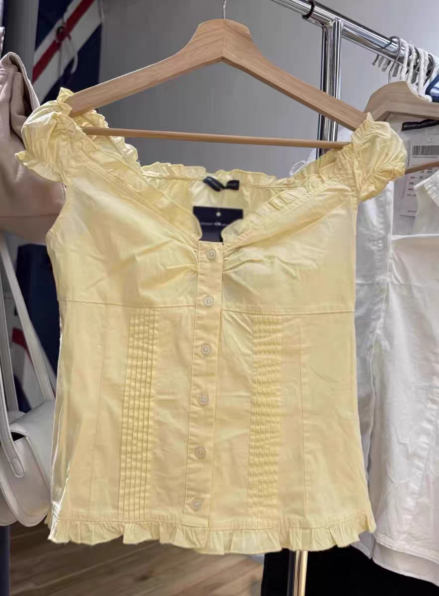 BrandyGirl美式复古荷花边bm衬衫背心女修身显瘦辣妹风开衫上衣潮