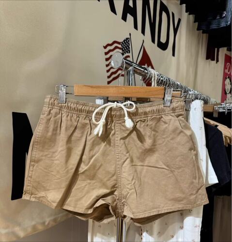 BrandyGirl美式复古松紧抽绳bm短裤女休闲运动裤简约百搭显瘦热裤