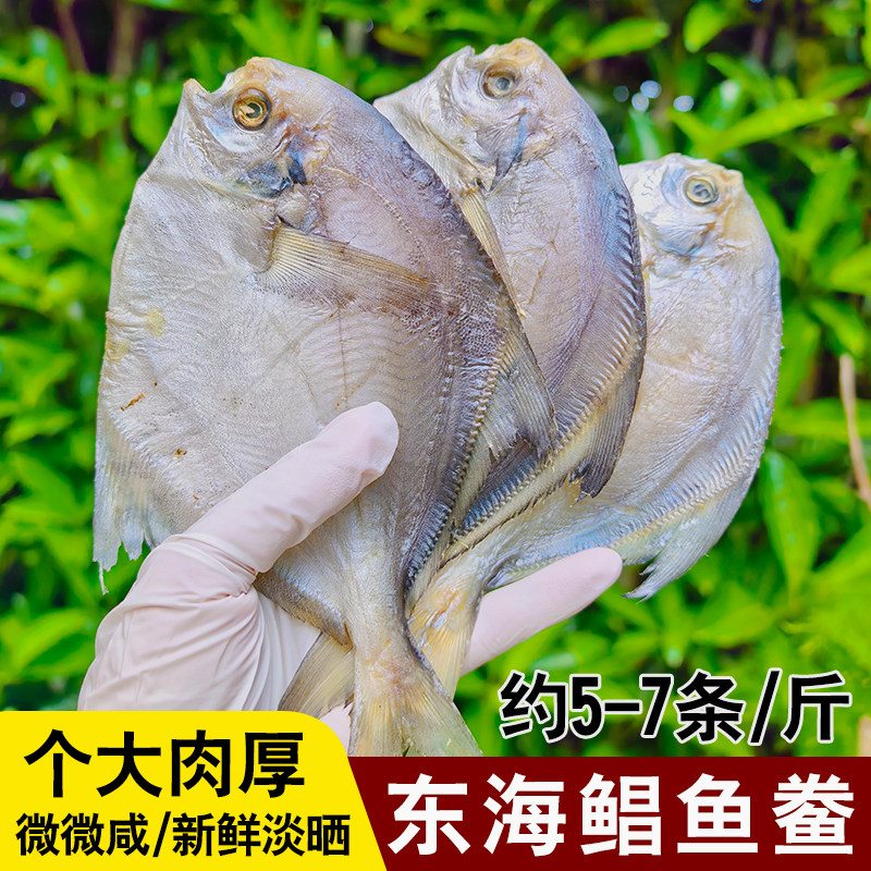 鲳鱼干宁波特产东海淡晒微咸5-7条/斤海鲜干货银鲳鱼鲞白鲳鱼干