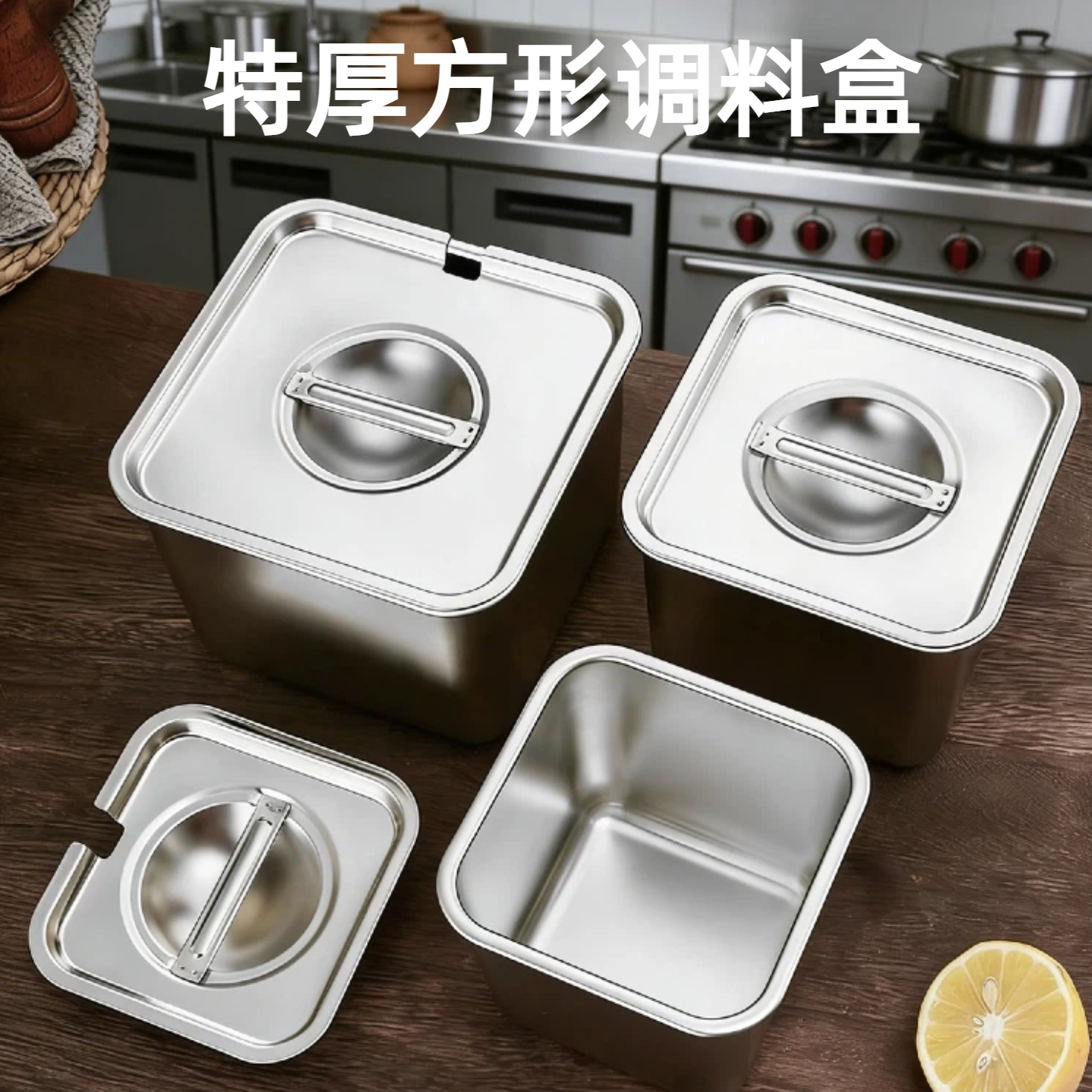 调料罐商用不锈钢调料盒小方形盒图片
