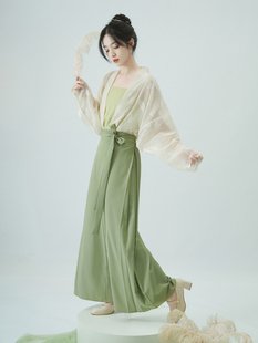 紫玉娅【羽翎】原创宋制汉服宋裤吊带飞机袖上衣改良汉元素日常夏