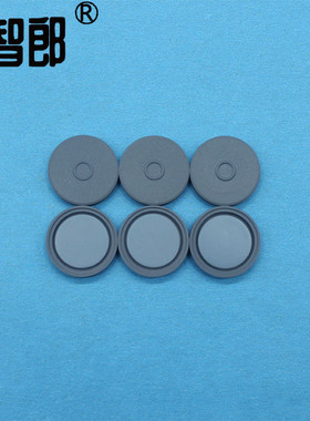 20*3mm灰色丁基橡胶特氟龙垫 钳口顶空瓶PTFE垫片 高密封性隔垫 丁基橡胶/PTFE隔垫带凹槽灰色塞垫 20ml 顶空