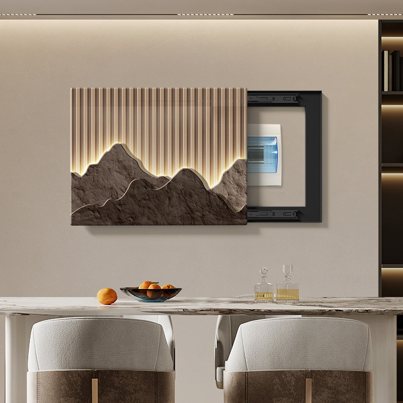 超薄电表箱装饰画 画现代轻奢山水饭厅免打孔总开 关电表盒配电箱