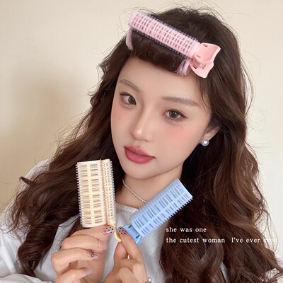 彩色空气刘海卷发筒发夹女