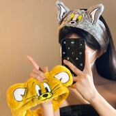 猫和老鼠可爱洗脸发箍敷面膜化妆束发带运动弹力松紧透气包头发饰