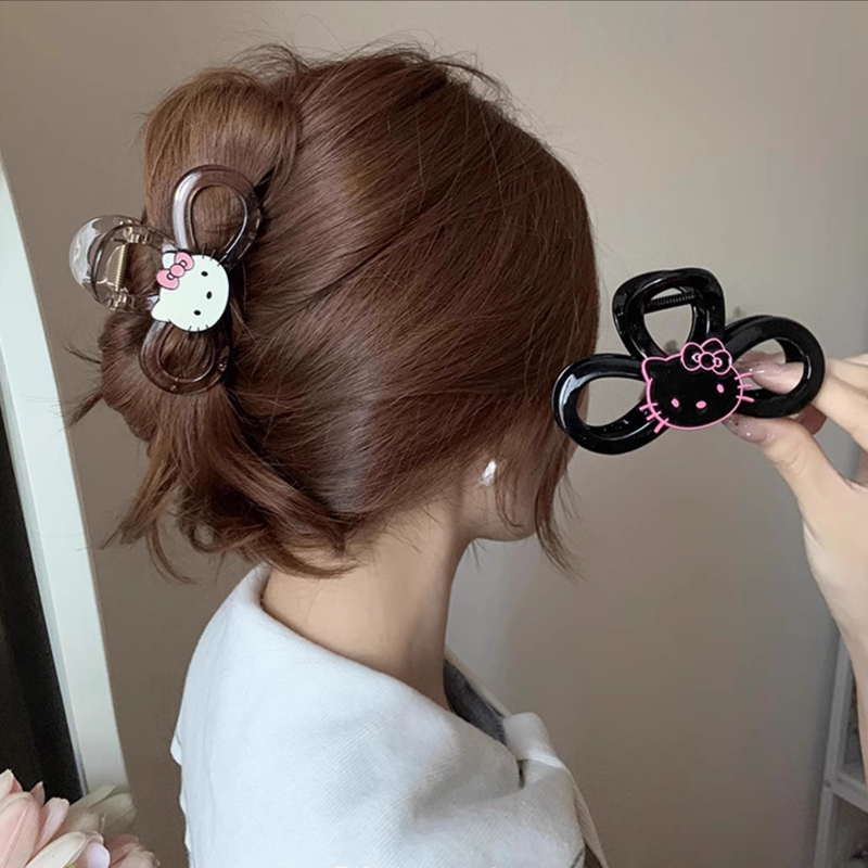 卡通kt猫蝴蝶结抓夹女鲨鱼夹发饰