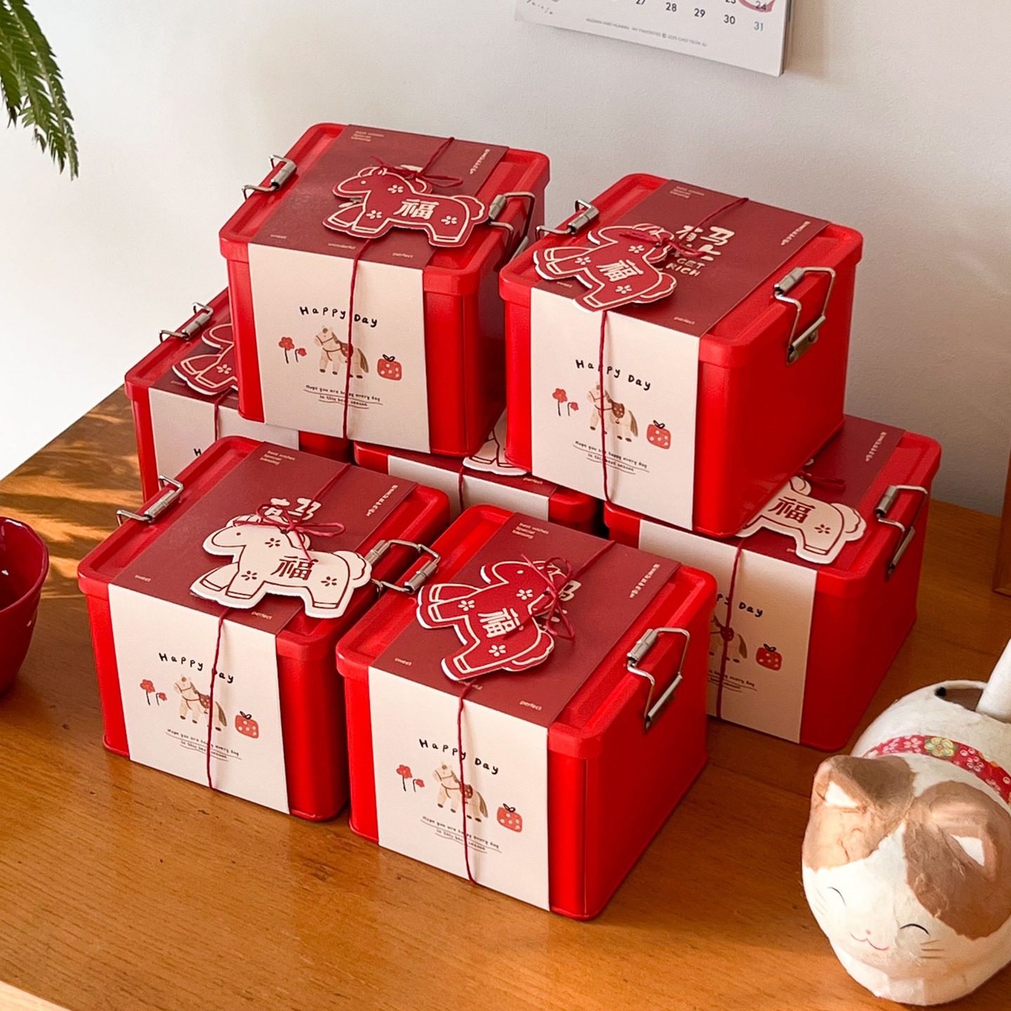 新款2026马年包装盒新年马口铁铁盒空盒子烘焙曲奇饼干糖果盒定制,厨房/烹饪用具,点心包装盒/包装袋,淘宝优惠券,粉丝福利购,淘宝优惠卷
