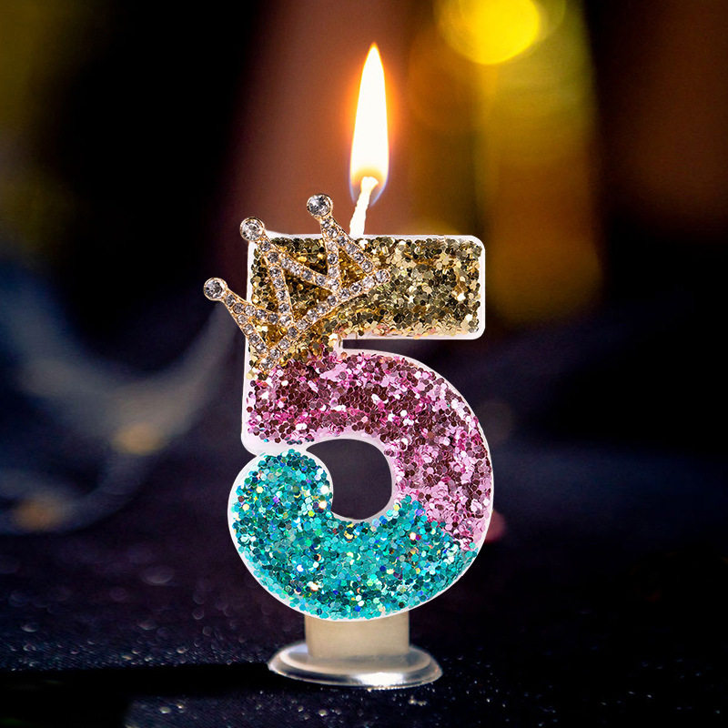 生日蜡烛数字金色皇冠供跨境网红ins生日蛋糕装饰宝宝派对周岁礼