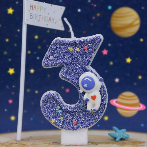 跨境热卖货源亚马逊希音数字生日蜡烛蛋糕派对装饰生日蜡太空人