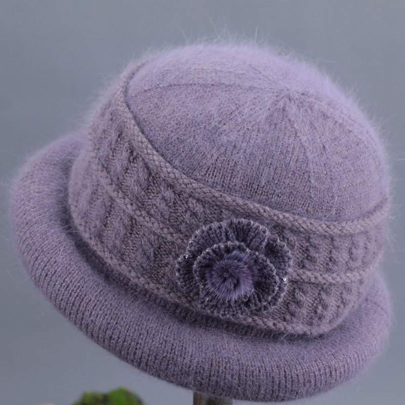 加厚保暖中老年人奶奶针织盆帽