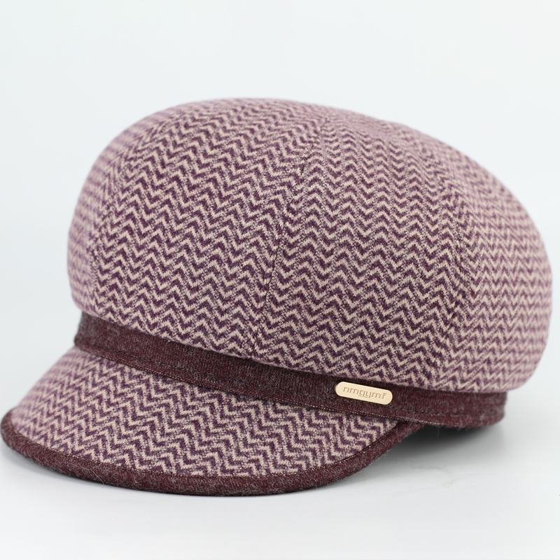 中老年人毛呢鸭舌贝雷帽